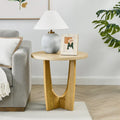 Mesa auxiliar redonda de roble, estilo Mid-Century, tablero de MDF, 1 pieza