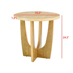 Mesa auxiliar redonda de roble, estilo Mid-Century, tablero de MDF, 1 pieza