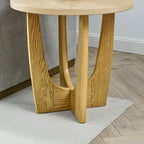 Mesa auxiliar redonda de roble, estilo Mid-Century, tablero de MDF, 1 pieza