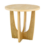 Mesa auxiliar redonda de roble, estilo Mid-Century, tablero de MDF, 1 pieza