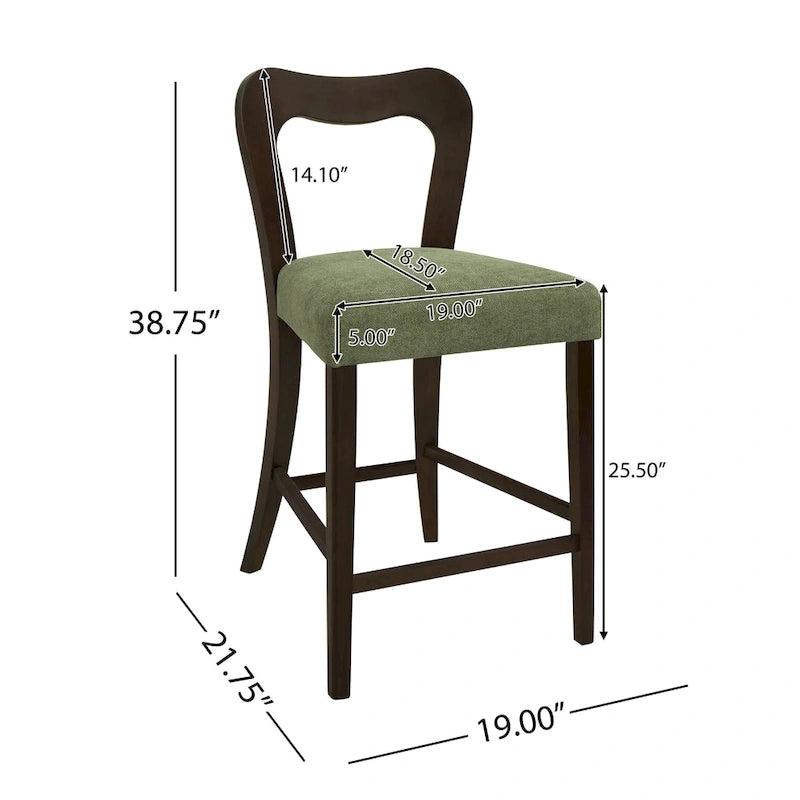 Taburete de mostrador sin brazos de tela, juego de 2 – Varios colores disponibles