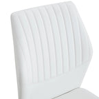 Blanco/Negro, sin reposabrazos, juego de 6 – Silla de comedor de cuero sintético con patas de metal plateado