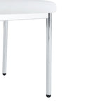 Blanco/Negro, sin reposabrazos, juego de 6 – Silla de comedor de cuero sintético con patas de metal plateado