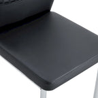 Blanco/Negro, sin reposabrazos, juego de 6 – Silla de comedor de cuero sintético con patas de metal plateado