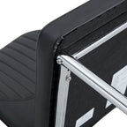 Blanco/Negro, sin reposabrazos, juego de 6 – Silla de comedor de cuero sintético con patas de metal plateado