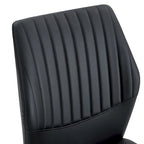 Blanco/Negro, sin reposabrazos, juego de 6 – Silla de comedor de cuero sintético con patas de metal plateado