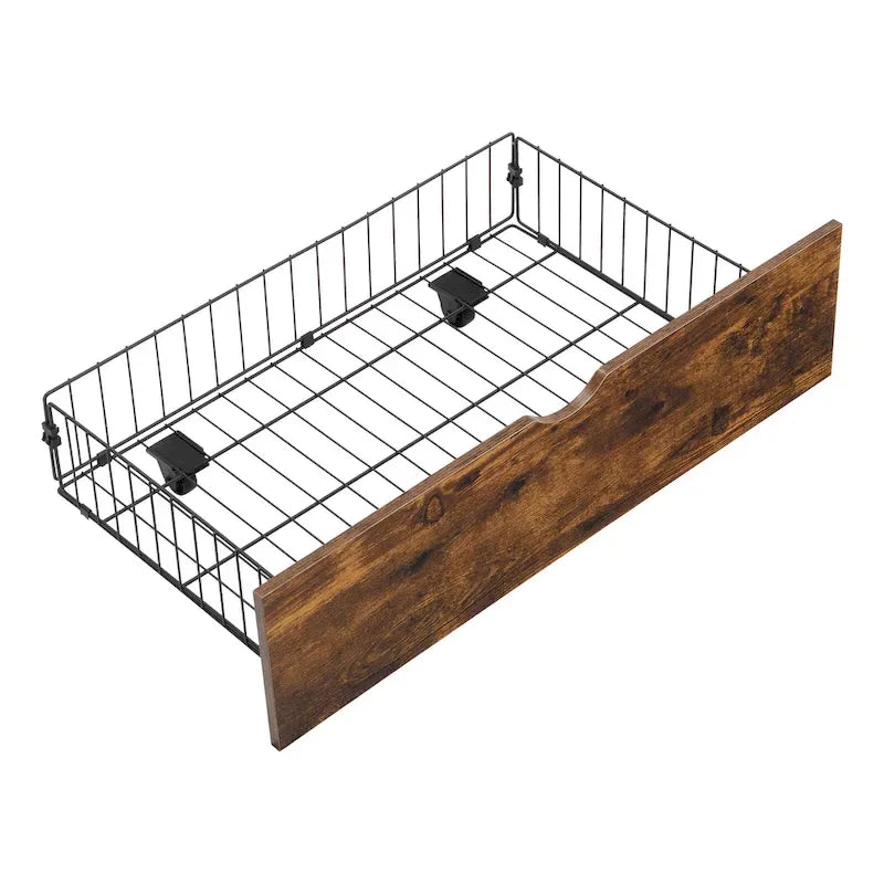 Cama Plataforma King Size Negra Marrón con Cabecero LED y Cajones de Almacenamiento, Capacidad para 2 personas