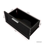Mueble de TV Moderno Minimalista Negro, 3 Cajones y Estantes Abiertos, Para TV de hasta 80"