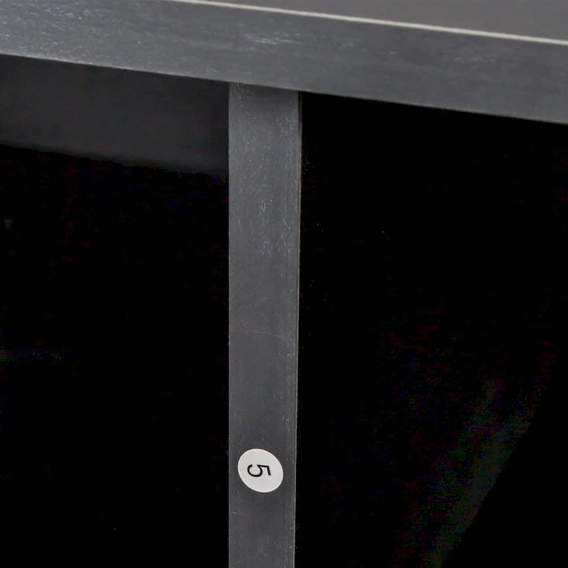 Mueble de TV Moderno Minimalista Negro, 3 Cajones y Estantes Abiertos, Para TV de hasta 80"