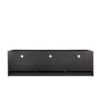 Mueble de TV Moderno Minimalista Negro, 3 Cajones y Estantes Abiertos, Para TV de hasta 80"