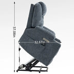 Sillón reclinable eléctrico, marrón/gris azulado, individual
