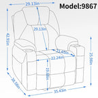 Sillón reclinable eléctrico, marrón/gris azulado, individual