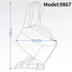 Sillón reclinable eléctrico, marrón/gris azulado, individual