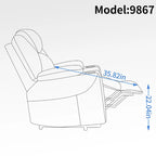 Sillón reclinable eléctrico, marrón/gris azulado, individual