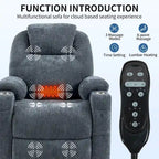 Sillón reclinable eléctrico, marrón/gris azulado, individual