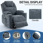 Sillón reclinable eléctrico, marrón/gris azulado, individual