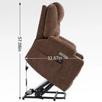 Sillón reclinable eléctrico, marrón/gris azulado, individual