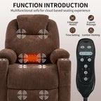 Sillón reclinable eléctrico, marrón/gris azulado, individual