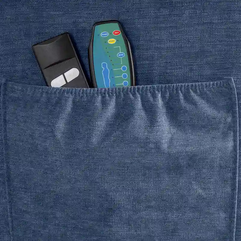 Sillón Reclinable Eléctrico con Calor y Masaje, Un Asiento, Azul / Marrón / Gris