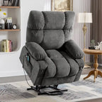 Sillón Reclinable Eléctrico con Calor y Masaje, Un Asiento, Azul / Marrón / Gris