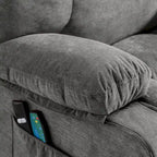Sillón Reclinable Eléctrico con Calor y Masaje, Un Asiento, Azul / Marrón / Gris