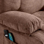 Sillón Reclinable Eléctrico con Calor y Masaje, Un Asiento, Azul / Marrón / Gris
