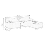 Sofá seccional plegable de 4 plazas con chaise longue, negro/naranja/blanco