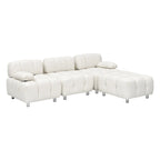 Sofá seccional plegable de 4 plazas con chaise longue, negro/naranja/blanco