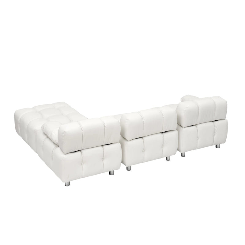 Sofá seccional plegable de 4 plazas con chaise longue, negro/naranja/blanco
