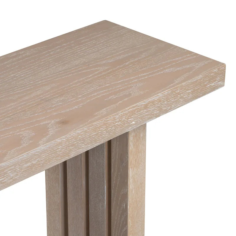 Mesa Consola de 150 cm, Natural/Negro, MDF + Chapa de Roble, Requiere Ensamblaje por 1 Persona, Recibidor y Sala de Estar