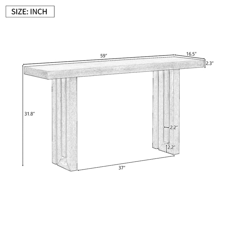 Mesa Consola de 150 cm, Natural/Negro, MDF + Chapa de Roble, Requiere Ensamblaje por 1 Persona, Recibidor y Sala de Estar