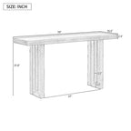 Mesa Consola de 150 cm, Natural/Negro, MDF + Chapa de Roble, Requiere Ensamblaje por 1 Persona, Recibidor y Sala de Estar