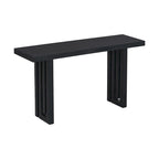 Mesa Consola de 150 cm, Natural/Negro, MDF + Chapa de Roble, Requiere Ensamblaje por 1 Persona, Recibidor y Sala de Estar