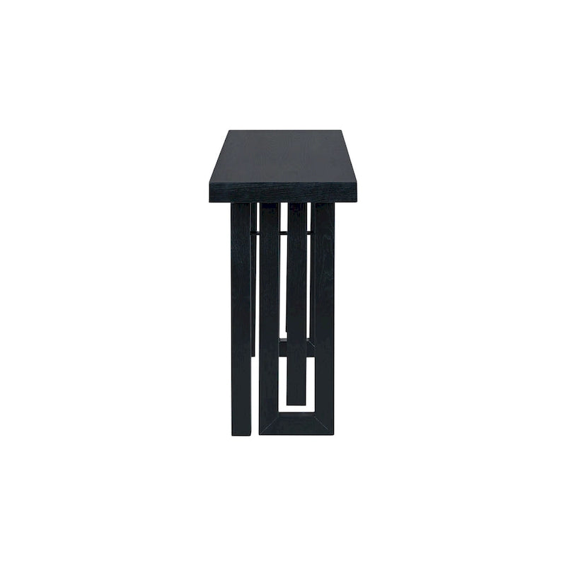 Mesa Consola de 150 cm, Natural/Negro, MDF + Chapa de Roble, Requiere Ensamblaje por 1 Persona, Recibidor y Sala de Estar