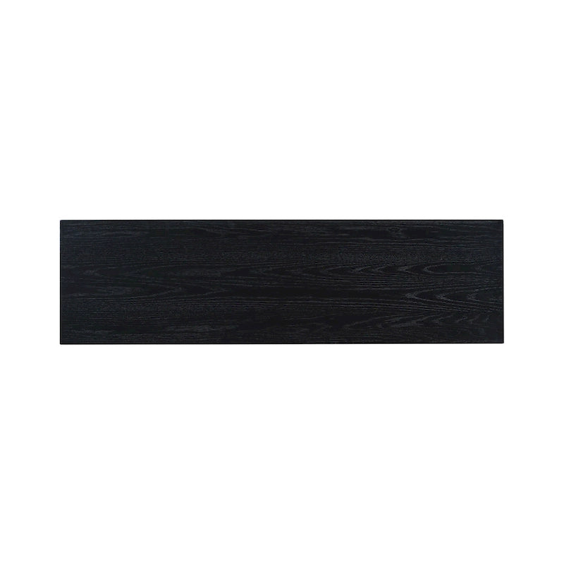 Mesa Consola de 150 cm, Natural/Negro, MDF + Chapa de Roble, Requiere Ensamblaje por 1 Persona, Recibidor y Sala de Estar