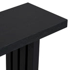 Mesa Consola de 150 cm, Natural/Negro, MDF + Chapa de Roble, Requiere Ensamblaje por 1 Persona, Recibidor y Sala de Estar