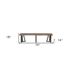 Banco de comedor para 2 personas Natural y Negro (190,5 cm de ancho)