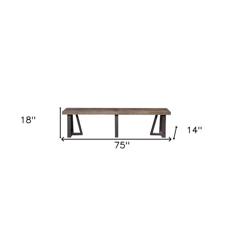 Banco de comedor para 2 personas Natural y Negro (190,5 cm de ancho)