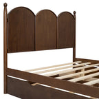 Cama plataforma queen gris/nogal/blanco con nido y 2 cajones, capacidad para 2 personas