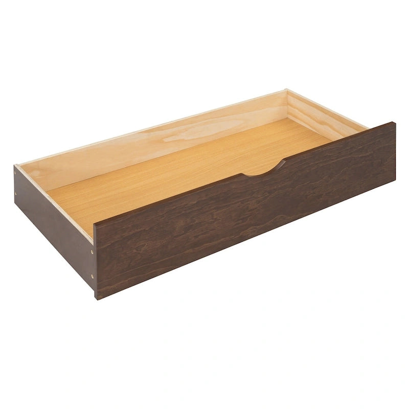 Cama plataforma queen gris/nogal/blanco con nido y 2 cajones, capacidad para 2 personas