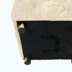 Otomana cúbica de terciopelo beige / rosa / amarillo / azul / morado, sin brazos, de un solo asiento