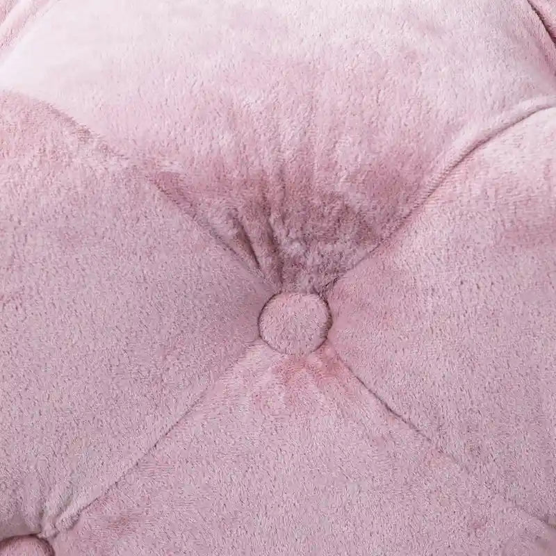 Otomana cúbica de terciopelo beige / rosa / amarillo / azul / morado, sin brazos, de un solo asiento