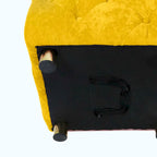 Otomana cúbica de terciopelo beige / rosa / amarillo / azul / morado, sin brazos, de un solo asiento