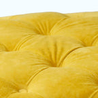 Otomana cúbica de terciopelo beige / rosa / amarillo / azul / morado, sin brazos, de un solo asiento