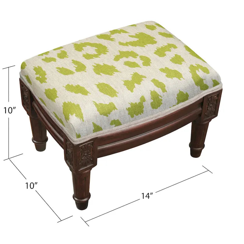 Puf con estampado de guepardo de manzana verde, individual