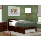 Cama plataforma con paneles de nogal/blanco/gris/espresso con nido - 1 persona