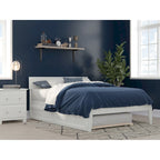Cama plataforma con paneles de nogal/blanco/gris/espresso con nido - 1 persona