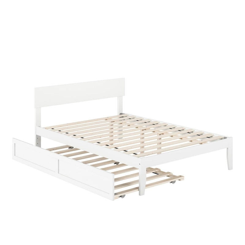 Cama plataforma con paneles de nogal/blanco/gris/espresso con nido - 1 persona