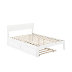 Cama plataforma con paneles de nogal/blanco/gris/espresso con nido - 1 persona