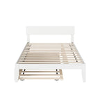 Cama plataforma con paneles de nogal/blanco/gris/espresso con nido - 1 persona